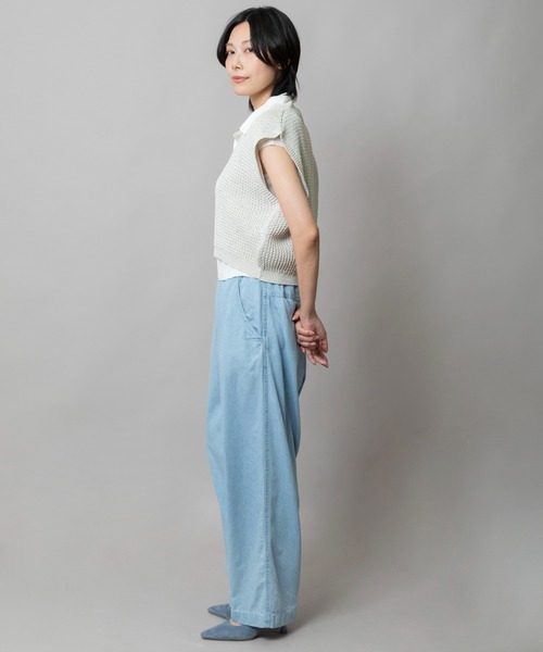 Munich（ミューニック）の「コットンニットVネックジレ（ベスト・レディース・オフホワイト/ピンク/カーキ/ブラック・FREE）」の17枚目の写真