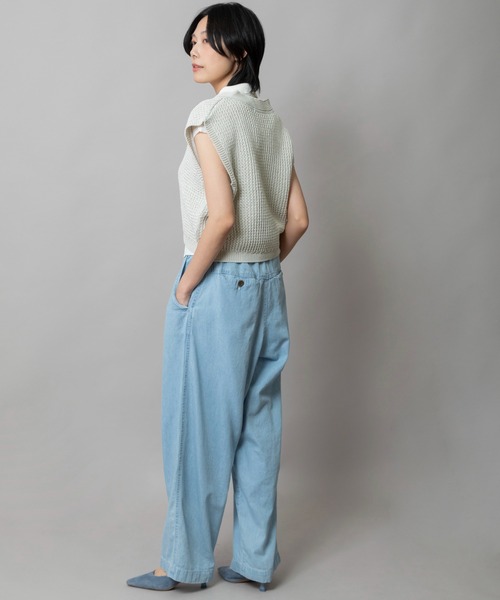 Munich（ミューニック）の「コットンニットVネックジレ（ベスト・レディース・オフホワイト/ピンク/カーキ/ブラック・FREE）」の18枚目の写真