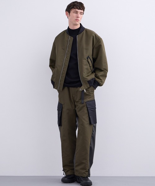 セール】【セットアップ着用可能】OLMETEX × LEATHER カーゴパンツ