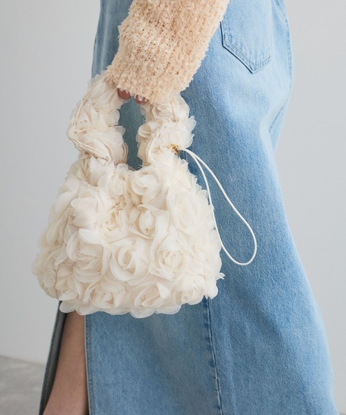 VIS（ビス）の「ローズ&スパンコールドロストバッグ（ハンドバッグ・レディース・ブラック/キナリ/ブラック系その他3・FREE）」の9枚目の写真