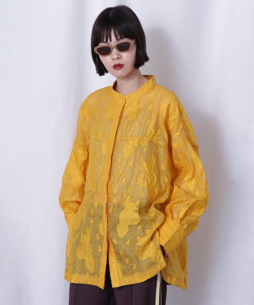 ROSE BUD（ローズバッド）の「(GENE HEAVENS)シアードビー ワイドスリーブ シャツ（シャツ/ブラウス・レディース・ホワイト/ブラック/イエロー・ONE SIZE）」の3枚目の写真