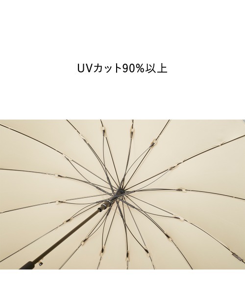 Waterfront（ウォーターフロント）の「16K花びらきジャンプ 65cm（長傘・メンズ・ベージュ/ブルー/ダークネイビー/グレー・FREE）」の8枚目の写真