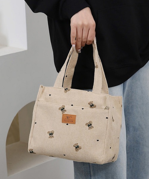 VIBGYOR(ヴィブジョー)の「FReePLACe/くま ランチ トートバッグ X12408(トートバッグ・レディース・ピンク/ブルー/ベージュ/ホワイト・FREE)」の3枚目の写真