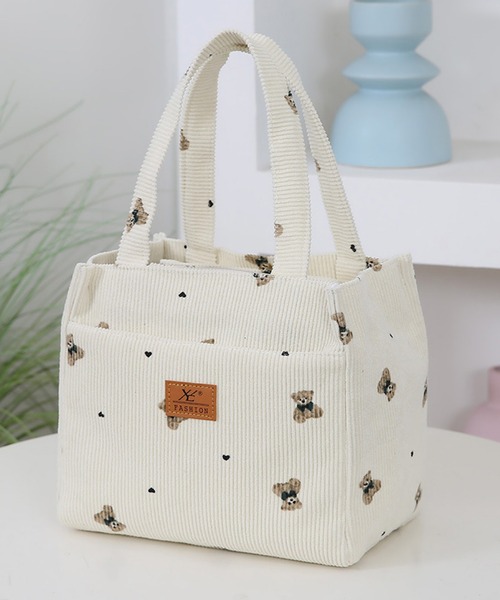 VIBGYOR(ヴィブジョー)の「FReePLACe/くま ランチ トートバッグ X12408(トートバッグ・レディース・ピンク/ブルー/ベージュ/ホワイト・FREE)」の2枚目の写真