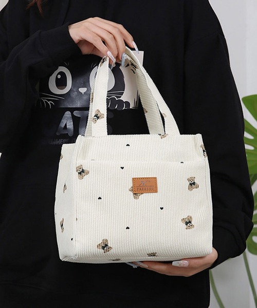 VIBGYOR(ヴィブジョー)の「FReePLACe/くま ランチ トートバッグ X12408(トートバッグ・レディース・ピンク/ブルー/ベージュ/ホワイト・FREE)」の5枚目の写真