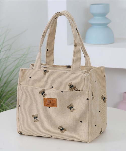 VIBGYOR(ヴィブジョー)の「FReePLACe/くま ランチ トートバッグ X12408(トートバッグ・レディース・ピンク/ブルー/ベージュ/ホワイト・FREE)」の6枚目の写真