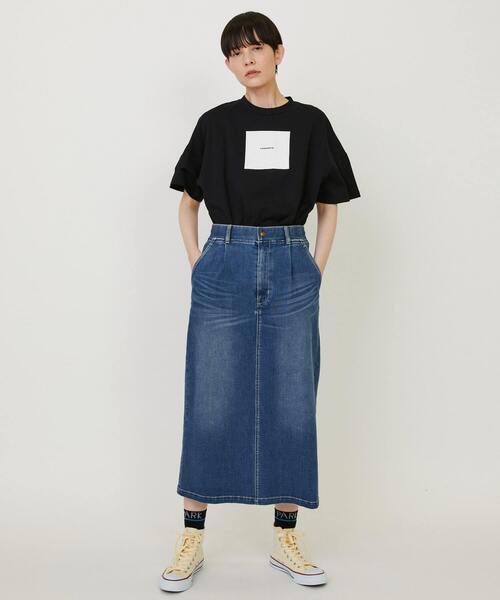 FRAPBOIS（フラボア）の「ムーブデニム スカート（スカート・レディース・ネイビー/ブルー・0/1）」の8枚目の写真