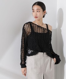 NANO universe | テープヤーンメッシュニットトップス(ニット/セーター)