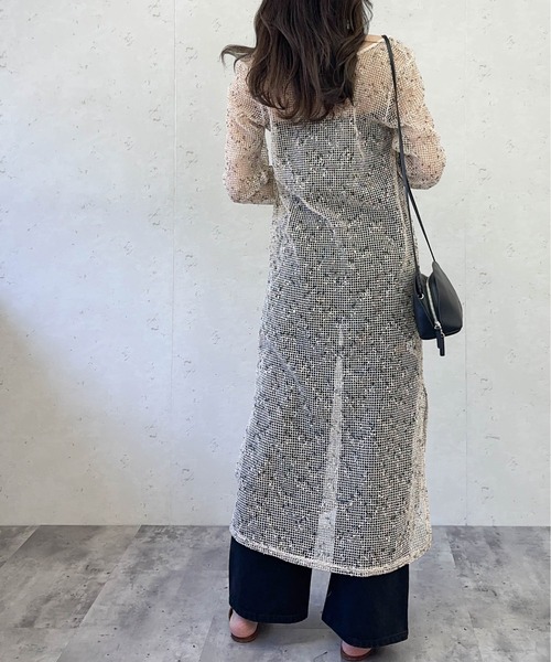 Per sist ence(パーシエンス)の「カットメッシュバックオープンワンピース(ワンピース・レディース・ベージュ/アイボリー/ブラック・FREE)」の7枚目の写真