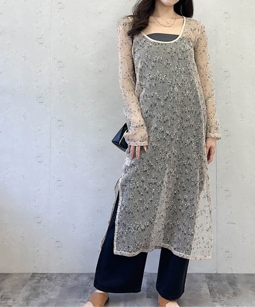 Per sist ence(パーシエンス)の「カットメッシュバックオープンワンピース(ワンピース・レディース・ベージュ/アイボリー/ブラック・FREE)」の8枚目の写真
