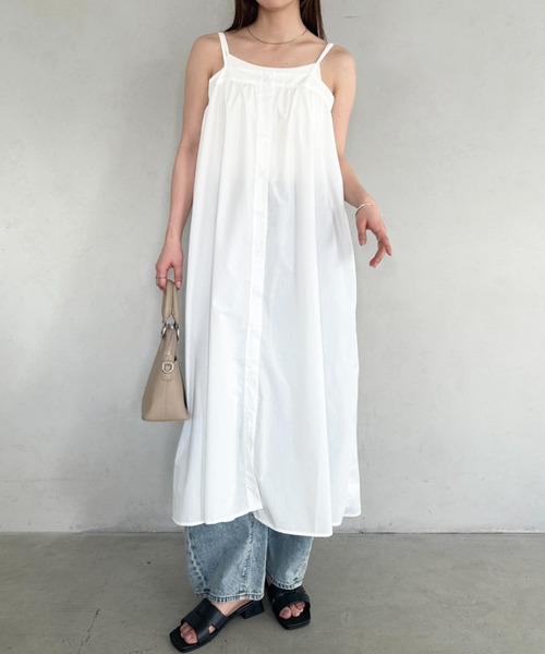 セール】前ボタンロングシャツワンピース キャミワンピース