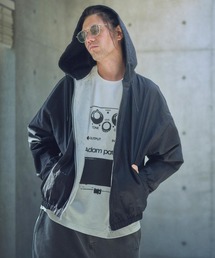 mj10567-sheer mesh camouflage hooded blouson ブルゾン