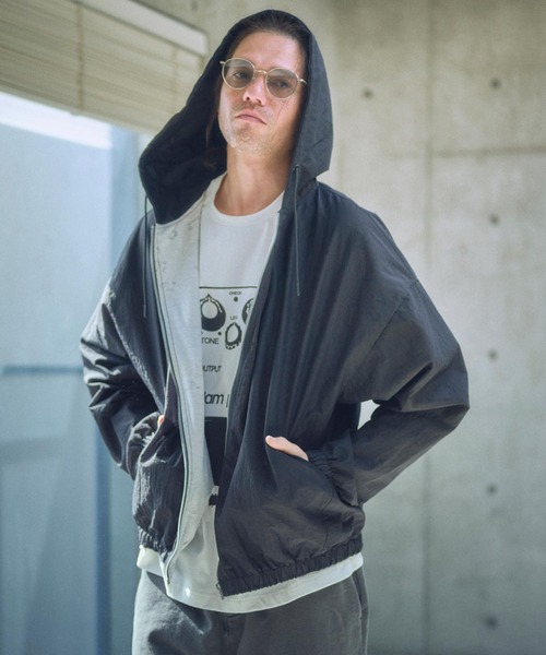 ADAM PATEK(アダムパテック)の「mj10567-sheer mesh camouflage hooded blouson ブルゾン(ブルゾン・メンズ・ブラック/ホワイト・2/1)」の10枚目の写真