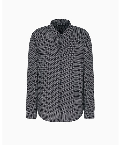 ARMANI EXCHANGE（アルマーニエクスチェンジ）の「【A|X アルマーニ エクスチェンジ】マイクロプリント 長袖シャツ/REGULAR+（シャツ/ブラウス・メンズ・ネイビー系1/ホワイト系1・LARGE/SMALL/X-LARGE/MEDIUM/X-SMALL/XX-LARGE）」の6枚目の写真