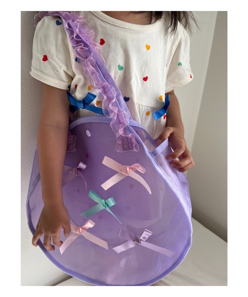 Kids Foret（キッズフォーレ）の「リボン付きプールバッグ（スイムグッズ・キッズ・サックスブルー/ラベンダー・FREE）」の10枚目の写真