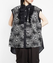 gomme - ゴム gomme Wave Blouse ウェーブ ブラウス シャツ 総柄 ゴム gomme Wave Blouse ウェーブ ブラウス シャツ 総柄（gomme