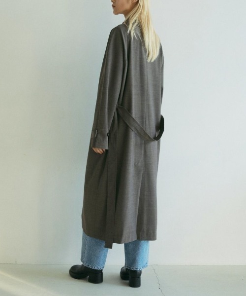 anuke（アンヌーク）の「anuke Soutiencollar Raglan Coat 62510002（ステンカラーコート・レディース・グレー/ブラウン・36/38）」の8枚目の写真