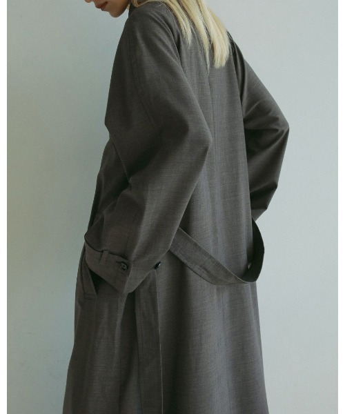 anuke（アンヌーク）の「anuke Soutiencollar Raglan Coat 62510002（ステンカラーコート・レディース・グレー/ブラウン・36/38）」の9枚目の写真