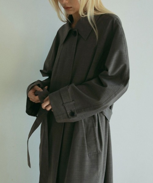 anuke（アンヌーク）の「anuke Soutiencollar Raglan Coat 62510002（ステンカラーコート・レディース・グレー/ブラウン・36/38）」の10枚目の写真