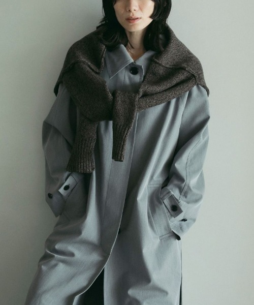 anuke（アンヌーク）の「anuke Soutiencollar Raglan Coat 62510002（ステンカラーコート・レディース・グレー/ブラウン・36/38）」の4枚目の写真