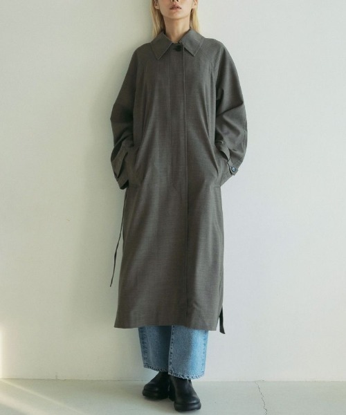 anuke（アンヌーク）の「anuke Soutiencollar Raglan Coat 62510002（ステンカラーコート・レディース・グレー/ブラウン・36/38）」の7枚目の写真