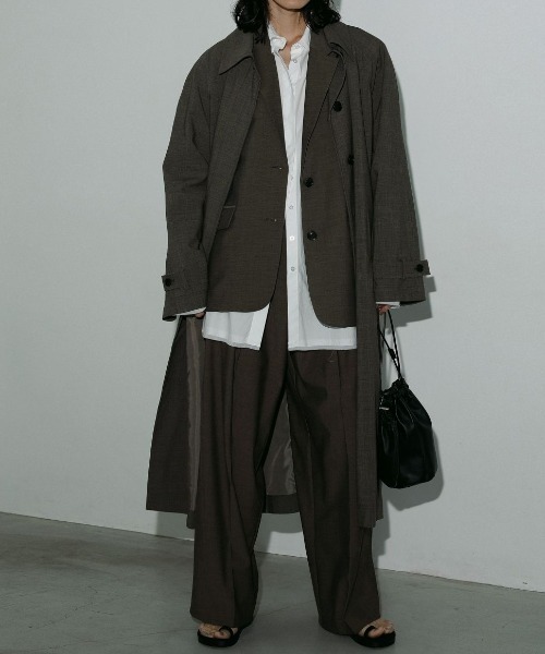 anuke（アンヌーク）の「anuke Soutiencollar Raglan Coat 62510002（ステンカラーコート・レディース・グレー/ブラウン・36/38）」の13枚目の写真