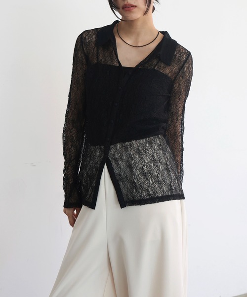hellam（へラム）の「襟付きレースチュニックカーデ（カーディガン/ボレロ・レディース・アイボリー/ブラック/ブラウン/レッド・FREE）」の22枚目の写真