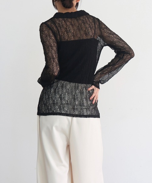 hellam（へラム）の「襟付きレースチュニックカーデ（カーディガン/ボレロ・レディース・アイボリー/ブラック/ブラウン/レッド・FREE）」の20枚目の写真