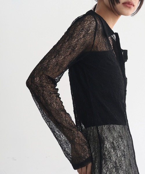 hellam（へラム）の「襟付きレースチュニックカーデ（カーディガン/ボレロ・レディース・アイボリー/ブラック/ブラウン/レッド・FREE）」の19枚目の写真