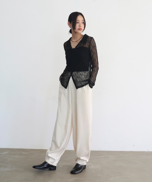 hellam（へラム）の「襟付きレースチュニックカーデ（カーディガン/ボレロ・レディース・アイボリー/ブラック/ブラウン/レッド・FREE）」の18枚目の写真