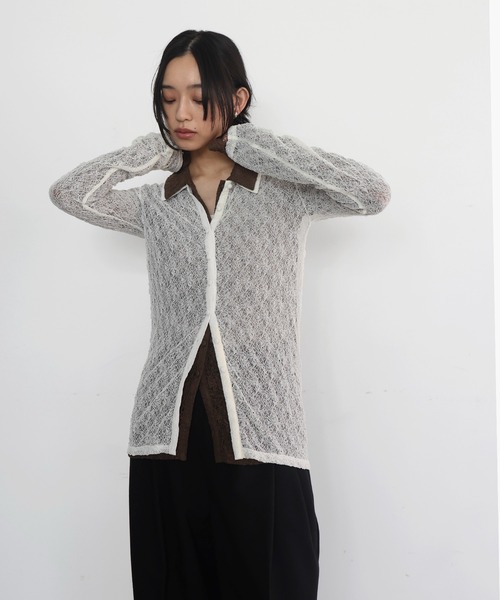 hellam（へラム）の「襟付きレースチュニックカーデ（カーディガン/ボレロ・レディース・アイボリー/ブラック/ブラウン/レッド・FREE）」の15枚目の写真