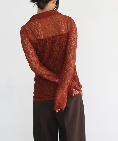 hellam（へラム）の「襟付きレースチュニックカーデ（カーディガン/ボレロ・レディース・アイボリー/ブラック/ブラウン/レッド・FREE）」の7枚目の写真