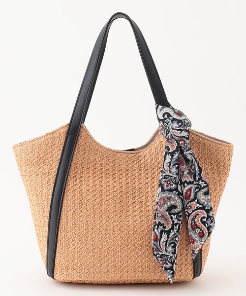 ANY SIS（エニィスィス）の「スカーフ付き カゴバッグ（かごバッグ・レディース・アイボリー系/ベージュ系・2）」の6枚目の写真