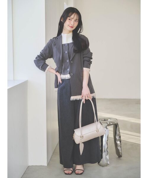 dazzlin（ダズリン）の「フリルビスチェ（シャツ/ブラウス・レディース・チャコールグレー/グレー・FREE）」の3枚目の写真