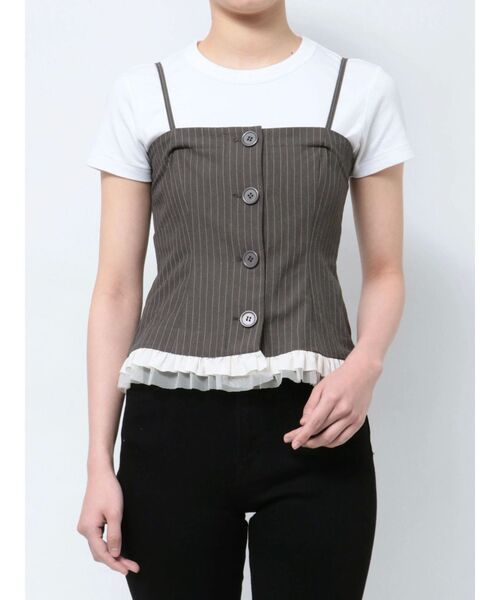 dazzlin（ダズリン）の「フリルビスチェ（シャツ/ブラウス・レディース・チャコールグレー/グレー・FREE）」の10枚目の写真