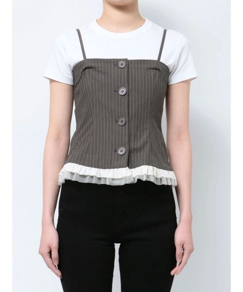 dazzlin（ダズリン）の「フリルビスチェ（シャツ/ブラウス・レディース・チャコールグレー/グレー・FREE）」の11枚目の写真