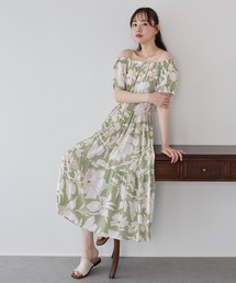 《新色追加》アソート柄2WAYオフショルワンピース