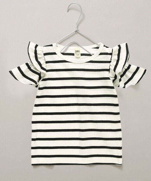 DRC branshes（ディーアールシーブランシェス）の「【WEB限定/DRC/綿100％】肩あきフリル半袖Tシャツ（Tシャツ/カットソー・キッズ・ブルーグレー/その他1/その他2/ブラック/ラベンダー/ピンク・150/140/90/120/100/110/130）」の6枚目の写真