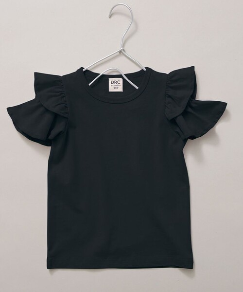 DRC branshes（ディーアールシーブランシェス）の「【WEB限定/DRC/綿100％】肩あきフリル半袖Tシャツ（Tシャツ/カットソー・キッズ・ブルーグレー/その他1/その他2/ブラック/ラベンダー/ピンク・150/140/90/120/100/110/130）」の2枚目の写真