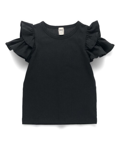 DRC branshes（ディーアールシーブランシェス）の「【WEB限定/DRC/綿100％】肩あきフリル半袖Tシャツ（Tシャツ/カットソー・キッズ・ブルーグレー/その他1/その他2/ブラック/ラベンダー/ピンク・150/140/90/120/100/110/130）」の9枚目の写真