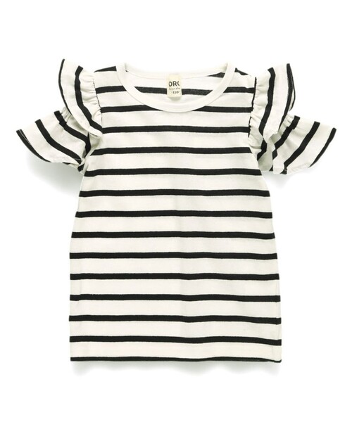 DRC branshes（ディーアールシーブランシェス）の「【WEB限定/DRC/綿100％】肩あきフリル半袖Tシャツ（Tシャツ/カットソー・キッズ・ブルーグレー/その他1/その他2/ブラック/ラベンダー/ピンク・150/140/90/120/100/110/130）」の19枚目の写真