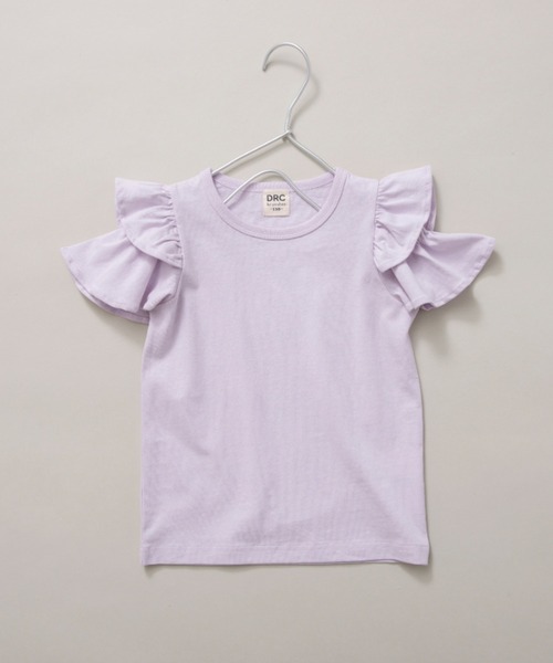 DRC branshes（ディーアールシーブランシェス）の「【WEB限定/DRC/綿100％】肩あきフリル半袖Tシャツ（Tシャツ/カットソー・キッズ・ブルーグレー/その他1/その他2/ブラック/ラベンダー/ピンク・150/140/90/120/100/110/130）」の4枚目の写真