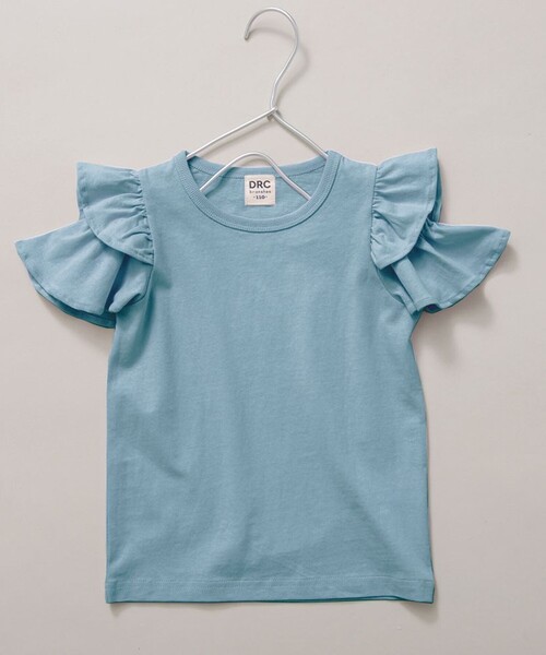 DRC branshes（ディーアールシーブランシェス）の「【WEB限定/DRC/綿100％】肩あきフリル半袖Tシャツ（Tシャツ/カットソー・キッズ・ブルーグレー/その他1/その他2/ブラック/ラベンダー/ピンク・150/140/90/120/100/110/130）」の3枚目の写真