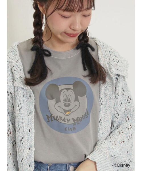 Samansa Mos2（サマンサ モスモス）の「【Disney】ミッキー&フレンズ/ヴィンテージライクTシャツ（Tシャツ/カットソー・レディース・キナリ/レッド/グレー・F）」の3枚目の写真