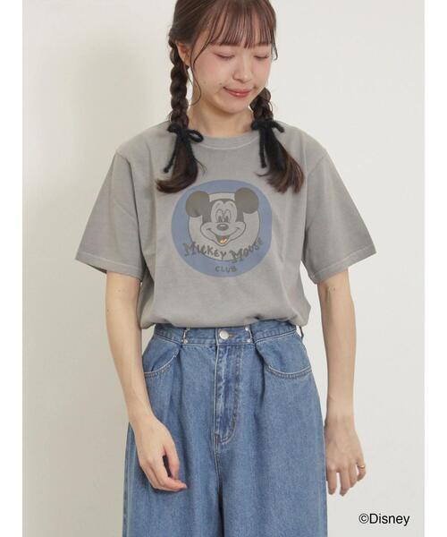 Samansa Mos2（サマンサ モスモス）の「【Disney】ミッキー&フレンズ/ヴィンテージライクTシャツ（Tシャツ/カットソー・レディース・キナリ/レッド/グレー・F）」の5枚目の写真