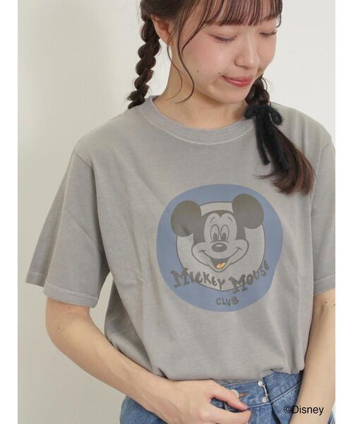 Samansa Mos2（サマンサ モスモス）の「【Disney】ミッキー&フレンズ/ヴィンテージライクTシャツ（Tシャツ/カットソー・レディース・キナリ/レッド/グレー・F）」の7枚目の写真