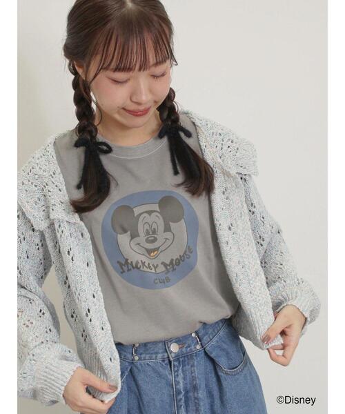 Samansa Mos2（サマンサ モスモス）の「【Disney】ミッキー&フレンズ/ヴィンテージライクTシャツ（Tシャツ/カットソー・レディース・キナリ/レッド/グレー・F）」の9枚目の写真