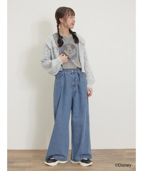 Samansa Mos2（サマンサ モスモス）の「【Disney】ミッキー&フレンズ/ヴィンテージライクTシャツ（Tシャツ/カットソー・レディース・キナリ/レッド/グレー・F）」の11枚目の写真