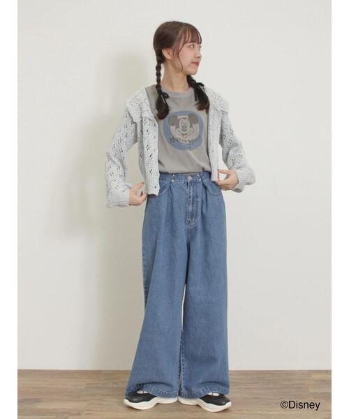 Samansa Mos2（サマンサ モスモス）の「【Disney】ミッキー&フレンズ/ヴィンテージライクTシャツ（Tシャツ/カットソー・レディース・キナリ/レッド/グレー・F）」の12枚目の写真