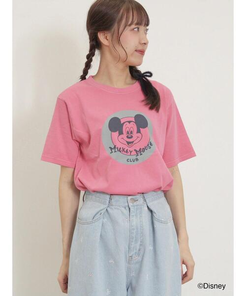 Samansa Mos2（サマンサ モスモス）の「【Disney】ミッキー&フレンズ/ヴィンテージライクTシャツ（Tシャツ/カットソー・レディース・キナリ/レッド/グレー・F）」の15枚目の写真